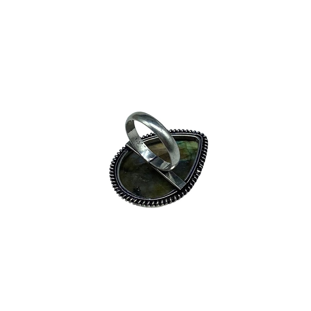New Labradorite Teardrop Ring in 925 stamped sterling silver overlay setting - Picture 8 of 8